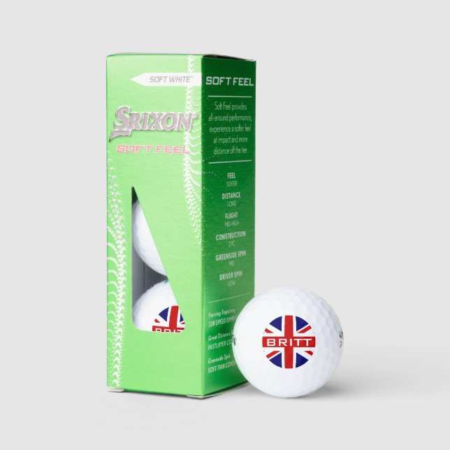 Balles De Golf Drapeau British Union Jack personnalisé Srixon dou (Conditionnement)
