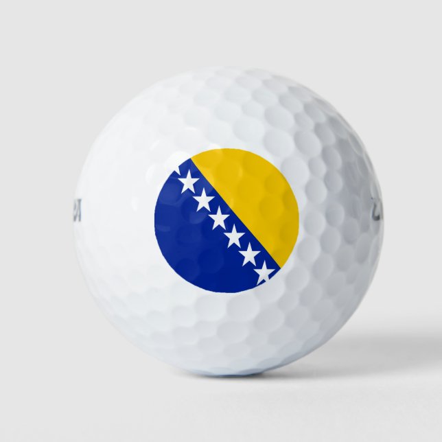 Balles De Golf Drapeau de Bosnie-Herzégovine patriotique (Devant)