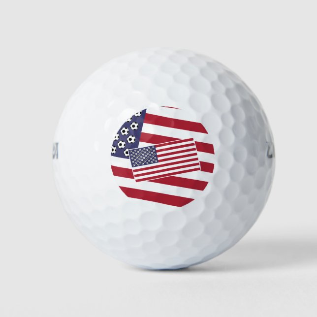 Balles De Golf Drapeau de football étoiles et rayures (Devant)