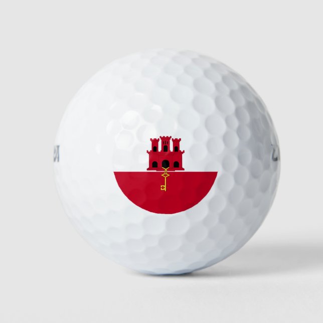 Balles De Golf Drapeau de Gibraltar (Devant)