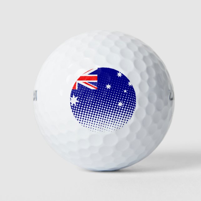 Balles De Golf Drapeau De L'Australie Avec Effet Halftone (Devant)