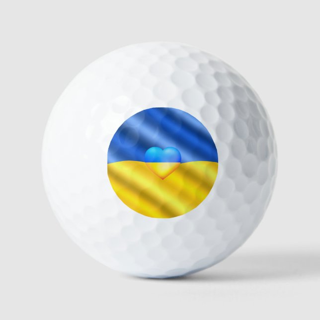 Balles De Golf Drapeau De L'Ukraine - Liberté - Paix - Solidarité (Recto)