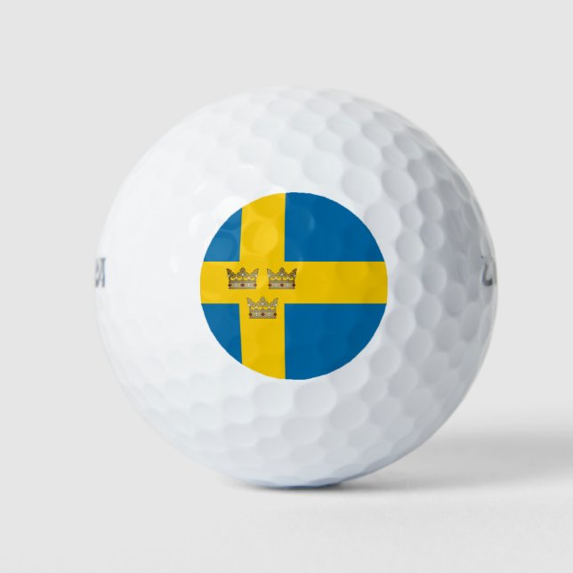 Balles De Golf Drapeau de Suède avec trois Couronnes de Suède ajo (Devant)
