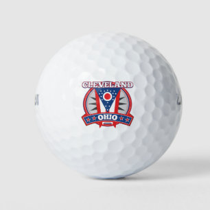 Balles De Golf Drapeau d'État patriotique bleu rouge de Cleveland