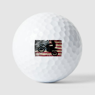 Balles De Golf Drapeau Dirt Vélo USA Drapeau T-Shirt Motocross Dr
