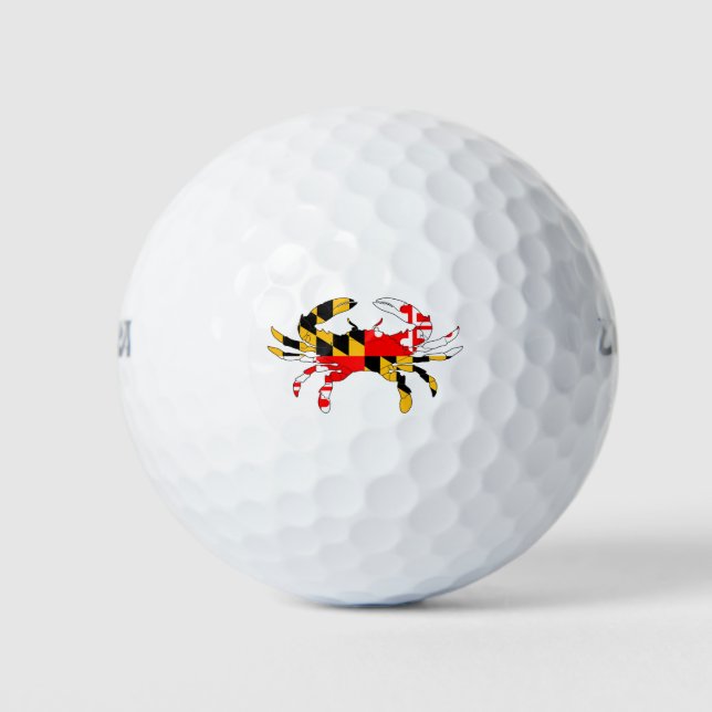 Balles De Golf Drapeau du Maryland Crabe Boules de golf (Devant)