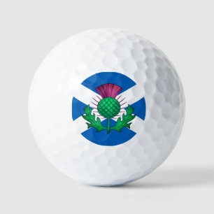 Balles De Golf Drapeau écossais avec chardon superposé