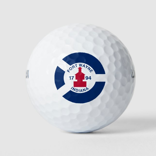 Balles De Golf Drapeau Fort Wayne, Indiana Golf Balls (Devant)
