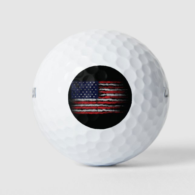 Balles De Golf Drapeau Grunge U.S.A (Devant)