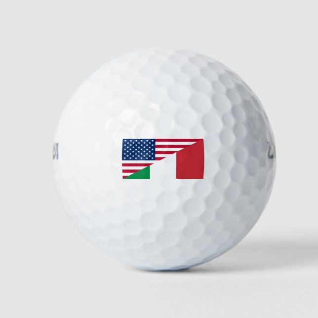 Balles De Golf Drapeau italien American Pride US Italie (Devant)