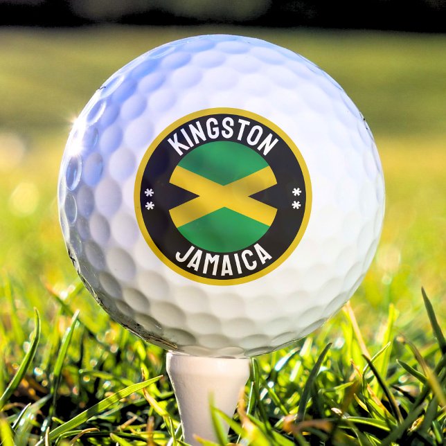 Balles De Golf Drapeau jamaïcain de Kingston Jamaïque (kingston jamaica jamaican flag golf ball)