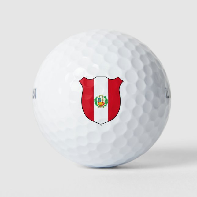 Balles De Golf Drapeau Pérou Grand Patriotique (Devant)