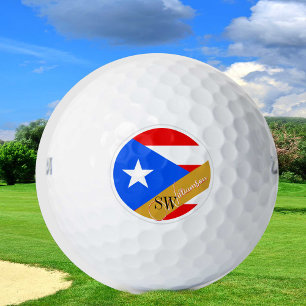 Balles De Golf Drapeau Porto Rico, Monogrammed Willson Ultra