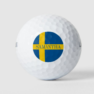 Balles De Golf Drapeau suédois avec nom personnalisé