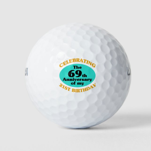 Balles De Golf Drôle 90e anniversaire Gag cadeau (Devant)