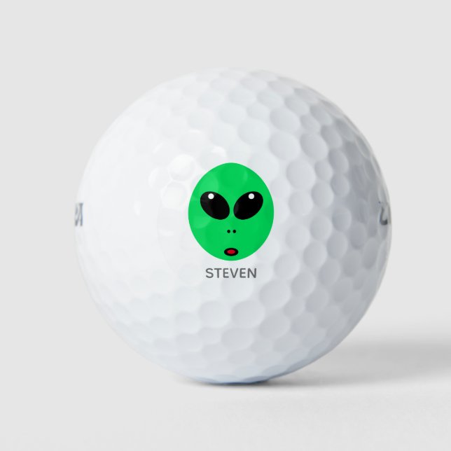 Balles De Golf Drôle Alien visage Cartoon personnalisé (Devant)