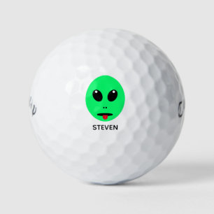 Balles De Golf Drôle Alien Visage Personnalisé Nom Mens