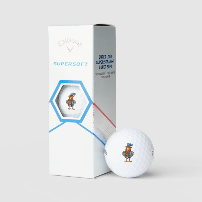 Balles De Golf Drôle Bossy Cartoon Rooster (Conditionnement)