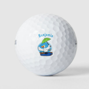 Balles De Golf Drôle canard avec parapluie dessin animé