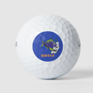 Balles De Golf Drôle caricature de poisson de pêcheur