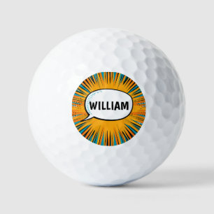 Balles De Golf Drôle cool de bande dessinée nom personnalisé tend