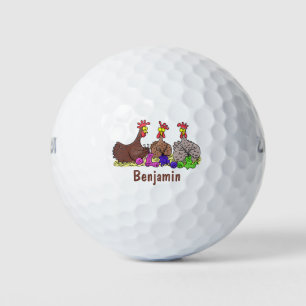 Balles De Golf Drôle dessin animé de poulets de tricot