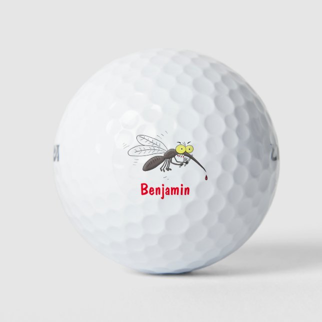 Balles De Golf Drôle dessin d'insecte moustique (Devant)