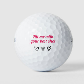 Balles De Golf Drôle "Frappe-Moi Avec Ton Meilleur Tir"