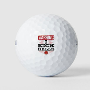 Balles De Golf Drôle Kickball Avertissement Je Touche Balls