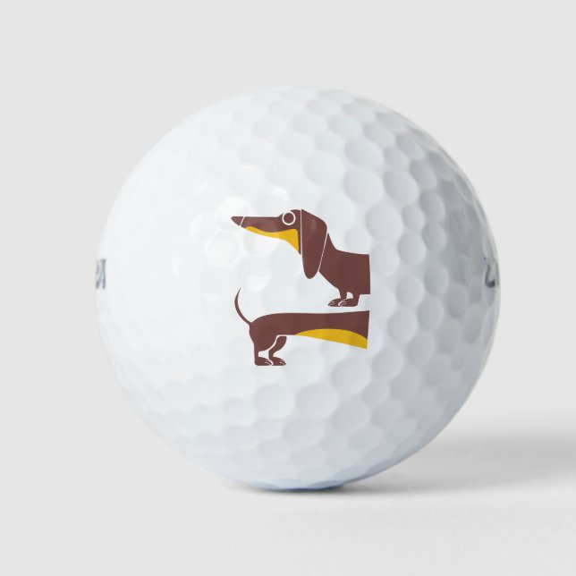 Balles De Golf Drôle mignon dachshund pour parent chien long (Devant)