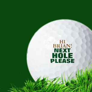 Balles De Golf Drôle "Next Trou Please" Typographie