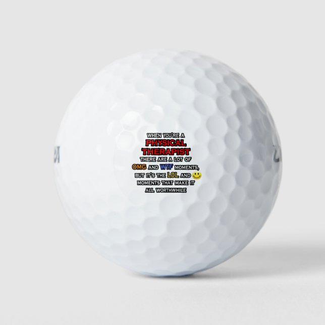 Balles De Golf Drôle physiothérapeute ... OMG WTF LOL (Devant)