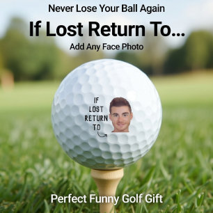 Balles De Golf Drôle Si Perdu Retourner à la Photo de Visage Pers