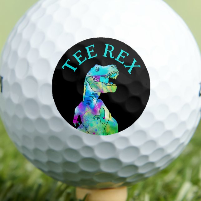 Balles De Golf Drôle Tee Rex Dinosaur Papa plaisanter (Funny Tee Rex dinosaur golfing joke golf ball. Colorful T-Rex dino artwork and golf pun)