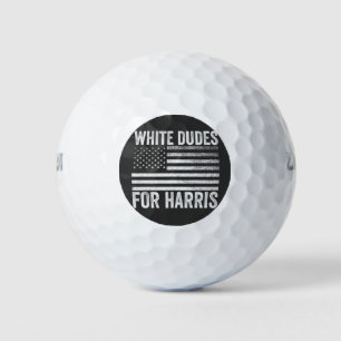 Balles De Golf Dudes Blanches Pour Kamala Harris 2024