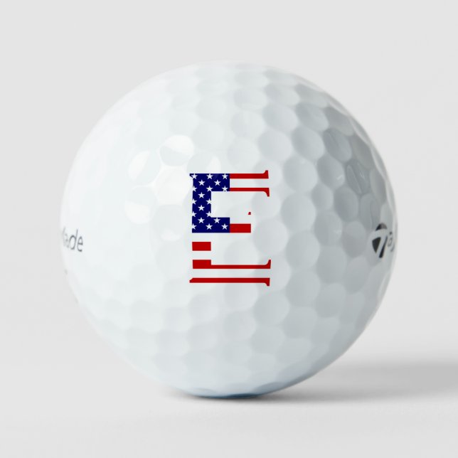 Balles De Golf E Monogramme superposé sur le drapeau américain tm (Recto)