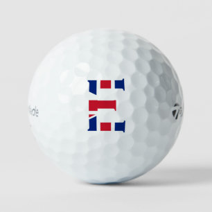 Balles De Golf E Monogramme superposé sur Union Jack Flag tmtp5 g