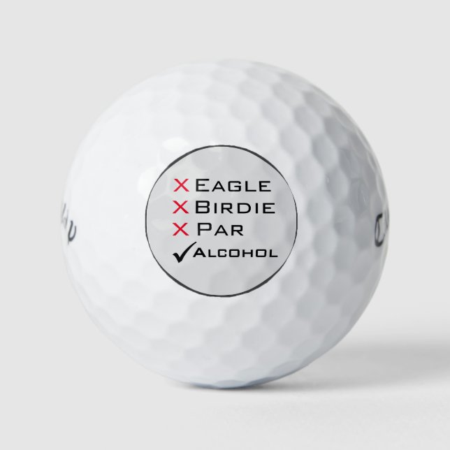 Balles De Golf Eagle Birdie Par Alcohol Golf Humour (Devant)