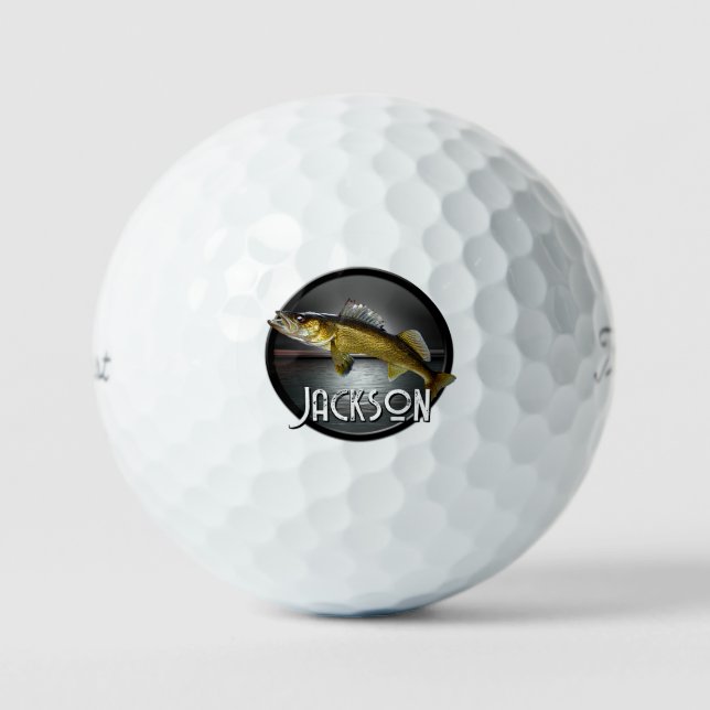 Balles De Golf Eau de la lune et brochet de walleye (Recto)