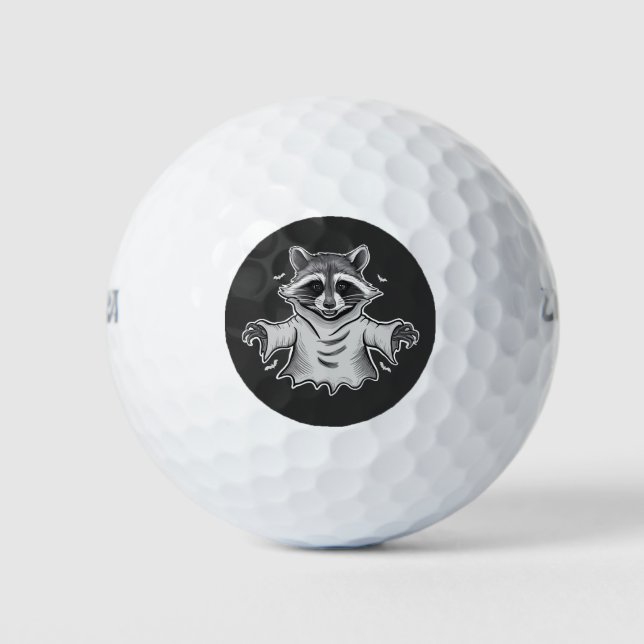Balles De Golf Éffrayant Halloween Raccoon Trump Panda Ghost (Devant)