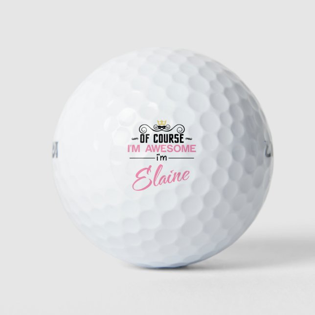 Balles De Golf Elaine Bien sûr Je suis un nom génial (Devant)