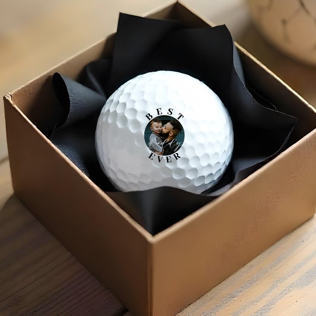 Balles De Golf Elegant Best Daddy Ever Script Fête des pères Phot (Elegant Best Daddy Ever Script Father's Day Photo Golf Balls)
