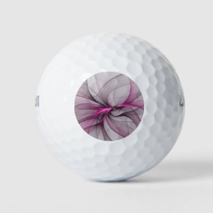 Balles De Golf Élégant Chaos Moderne Art Fractal Abstrait Rose