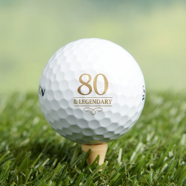 Balles De Golf Elégant Gold 80th & Legendary Birthday (T-shirt Insitu)