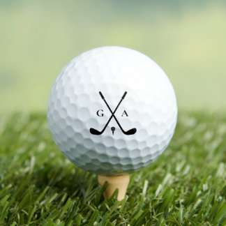 Balles De Golf Elegant Initials Custom Golf Gift- Modern Monogram