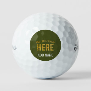 BALLES DE GOLF ÉLÉGANT MODERNE PERSONNALISÉ BLANC VERT ARMÉE MARQ