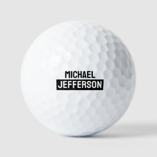 Balles De Golf Élégant noir blanc clair personnalisé