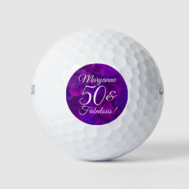 Balles De Golf Elégant Purple 50 & Fabuleux fête d'anniversaire