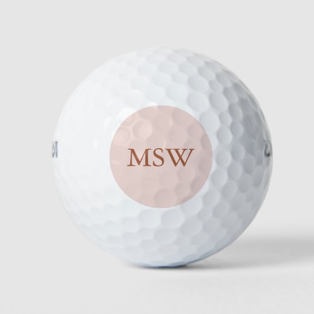 Balles De Golf Élégant rose vif monogramme personnalisé initiales (Devant)