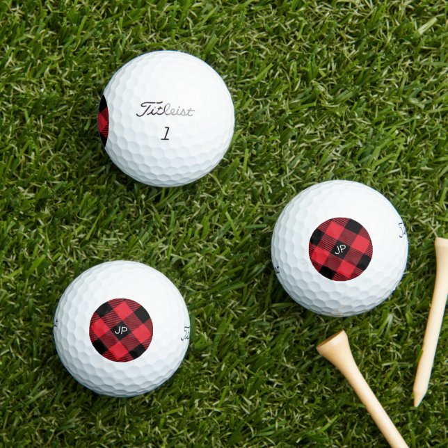 Balles De Golf Elégante Masculine rustique Noir Rouge Buffalo Ini (Herbe in situ)